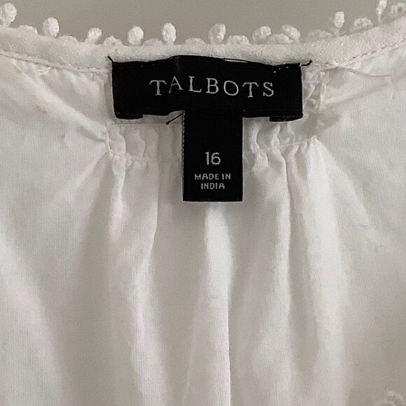 TALBOTS WHITE FULLY LINED COTTON 100% EYELET MIDI SLEEVELESS DRESS SIZE … - Picture 6 of 15